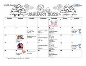 January 2026 Youth Services Calendar